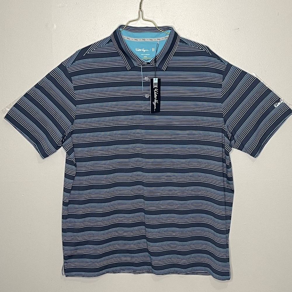 Walter Hagen Mens Perfect 11 Majors Bar Stripe‎ Polo Shirt NWT UPF 30+ 2XL
